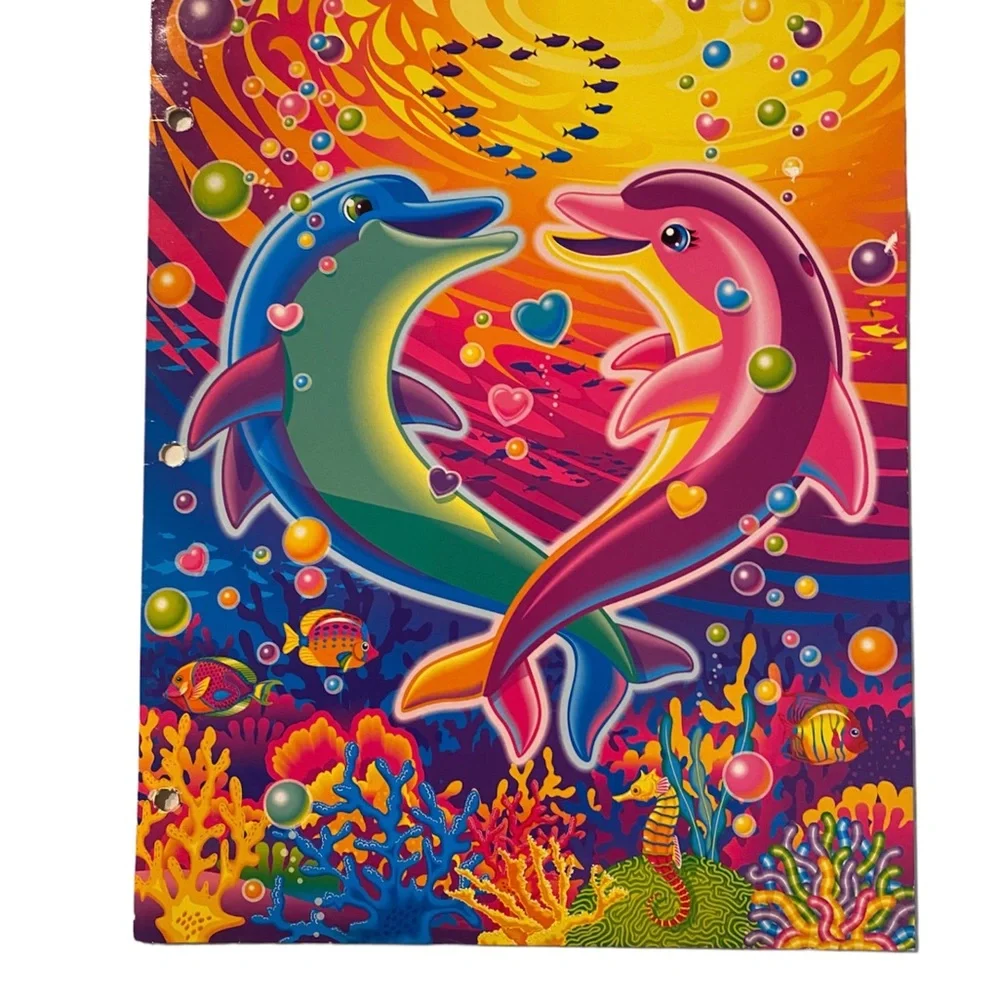 Lisa frank dancing dolphins folder and sticker strip pack of three